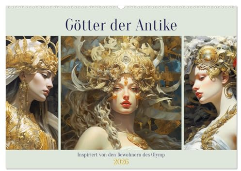 Götter der Antike. Inspiriert von den Bewohnern des Olymp (Wandkalender 2026 DIN A2 quer), CALVENDO Monatskalender: Mächtigen Wesen der antiken Mythologie in schönen Bildern (CALVENDO Kunst)