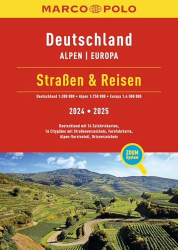 MARCO POLO Straßen & Reisen 2024/2025 Deutschland 1:300.000: Alpen 1:750.000, Europa 1:4,5 Mio. (MARCO POLO Reiseatlas)