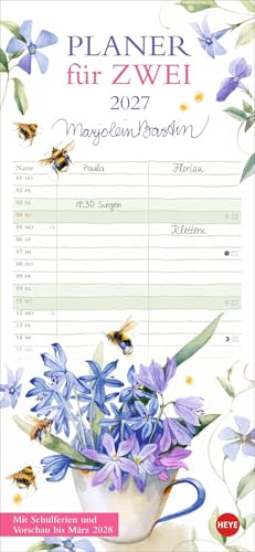 Marjolein Bastin: Planer für zwei 2027: Schöne Naturbilder: der praktische Partnerkalender 2027, illustriert von der bekannten holländischen Künstlerin. Kalender im Format 16 x 34,7 cm