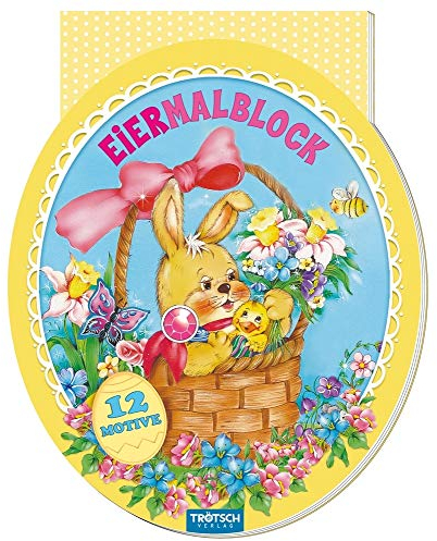 Eiermalblock mit Glitzerstein: 12 Motive (Ostern Malbücher)