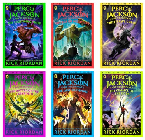 Percy Jackson and the Olympians Collection 6 Books Set By Rick Riordan (The Lightning Thief, Sea of Monsters,Titan's Curse,Battle of the Labyrinth,Last Olympian, [Hardcover] The Chalice of the Gods)