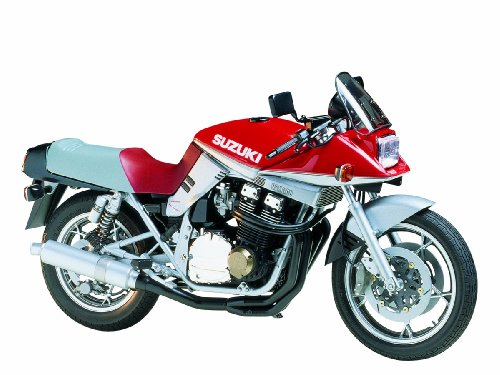 Tamiya 300014065-1:12 Suzuki GSX1100 Katana Custom Tuned, Rot, Schwarz, Silber