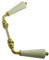 DT 2000 250152 Poignée double canon porcelaine Blanc sur laiton poli