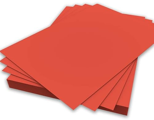 A4-Papier, Rot, 80 g/m², doppelseitiges Druckerpapier, Kopierer, Origami, Flyer, Zeichnen, Schule, Büro, Druck, 210 mm x 297 mm (A4, rotes Papier, 80 g/m², 100 Blatt)