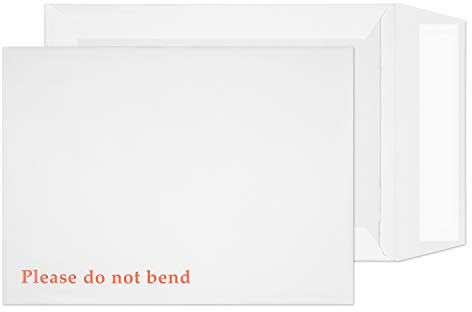 Blake Purely Packaging 6112 Versandtasche Mit Papprückwand Haftklebung Weiß 241 x 178 mm - 120g/m² | 125 Stück