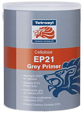 Tetrosyl EP21 5 Litre 1K Cellulose High Build Grey Primer 5L Car Industrial Celly EP21 HVLP easy sand Paint Primer Excellent Adhesion to bar metal