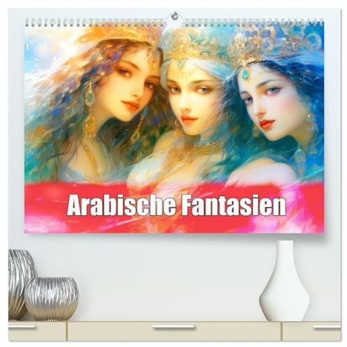 Arabische Fantasien (hochwertiger Premium Wandkalender 2026 DIN A2 quer), Kunstdruck in Hochglanz: Arabische Prinzessinnen dargestellt in malerischen Szenen (CALVENDO Menschen)