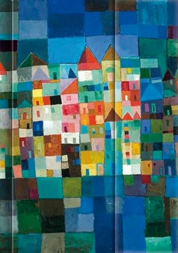 Premium Address Book Big AvantArt - Blue City: Adressbuch mit hochwertiger Folienveredelung