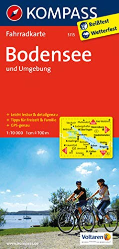 Bodensee und Umgebung: Fahrradkarte. GPS-genau. Leicht lesbar & detailgenau. Touren vor Ort recherchiert. Tipps für Freizeit & Familie. 1:70.000