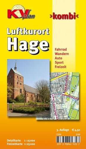 Hage, KVplan, Radkarte/Freizeitkarte/Stadtplan, 1:25.000 / 1:15.000: Samtgemeindeplan mit Freizeitkarte 1 : 25.000 incl. Rad und Wanderwegen