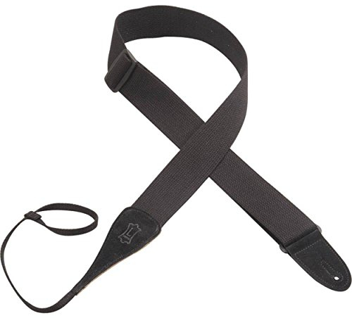 Levy's MC8A‐BLK 2-inch Cotton Webbing Strap with Headstock Loop ‐ Black