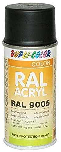 Dupli-Color 626906 RAL-Acryl-Spray, RAL 9005, 150 ml, Tief Schwarz Matt