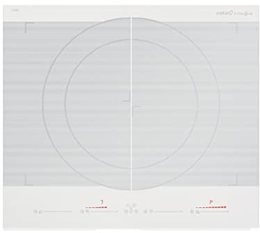 CATA Placa De Inducción Giga 600 WH con 2 Zonas Dobles Modulares, 2100 W, Vidrio, Color blanco