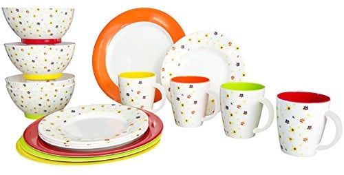 Gimex Rainbow Flowers Geschirrset 16-teilig