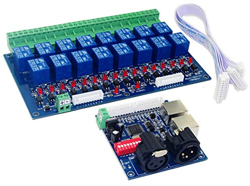 BUNTE-DE 16-Kanal DMX Controller Relais-Schalter Dimmer Kit 16-Wege Relais-Schalter DJ Equipment