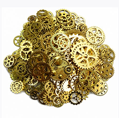 150 Gramm sortierte Vintage Bronze Metall Steampunk Schmuck machen Charms Cog Watch Wheel zum Crafting, Cosplay Halloween Dekoration