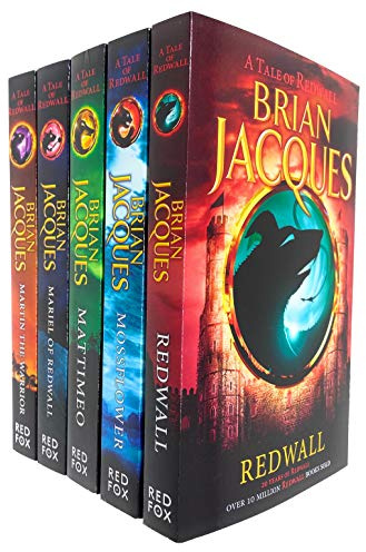 Brian Jacques Redwall Series 5 Books Collection Set (Redwall, Mossflower, Mattimeo, Mariel of Redwall & Martin the Warrior)