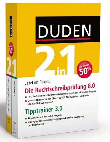Duden 2in1: Die Rechtschreibprüfung, 8.0 + Tipptrainer 3.0