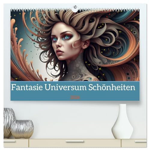 Fantasie Universum Schönheiten (hochwertiger Premium Wandkalender 2026 DIN A2 quer), Kunstdruck in Hochglanz: Faszinierende Planetenschönheiten mit KI erstellt. (CALVENDO Kunst)