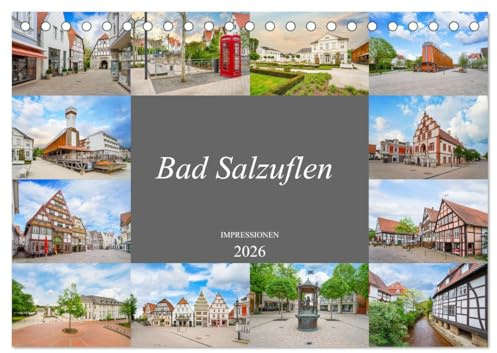 Bad Salzuflen Impressionen (Tischkalender 2026 DIN A5 quer), CALVENDO Monatskalender: Zwölf faszinierende Bilder der Stadt Bad Salzuflen (CALVENDO Orte)