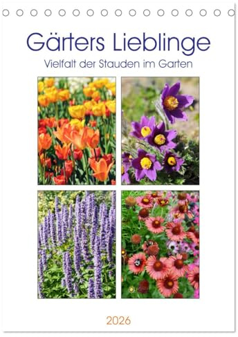 Gärtners Lieblinge - Vielfalt der Stauden im Garten (Tischkalender 2026 DIN A5 hoch), CALVENDO Monatskalender: Blumenvielfalt, die das Auge erfreut (CALVENDO Natur)