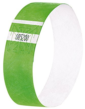 SIGEL EB212 Einlassbänder Super Soft, 120 Stück, neon grün, Festival Armbänder