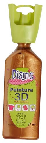 DIAM'S Peinture 3D Tous Supports, Caramel Effet Nacré, 37 ml