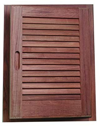 SeaTeak 60725 Louvered Door & Frame, Large Lamellentür und Rahmen, groß, Teakholz, 15 Inch x 20 Inch