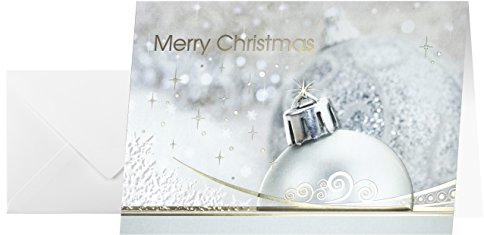 SIGEL DS018 Weihnachtskarten Set mit Umschlag, A6, 10 Stück, mit Goldprägung