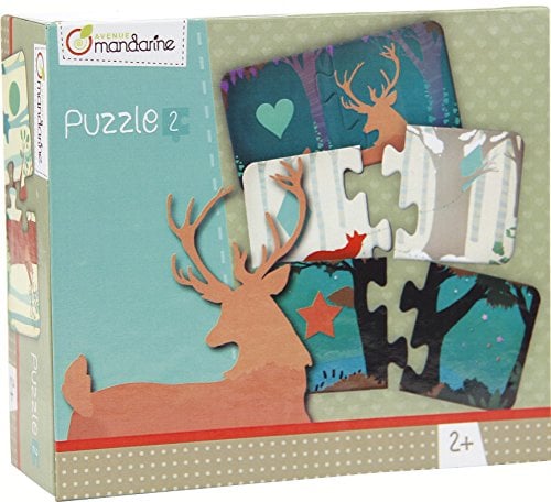 Avenue Mandarine 52594O 10 Puzzle Formen (2-teilig, ab 2 Jahren, 13,5 x 5 x 12 cm, mit Magnetverschluss)