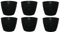 6 x 34cm Small Black Barrel Planter Plant Pot Plastic Indoor Outdoor Barrel Planter