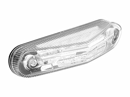 Rücklicht LED Klarglas 83x22mm E-Prüfzeichen universal | Befestigung mit 2 M3 Schrauben, Bohrung 3 mm, OEM 11417SL, ohne Kennzeichenbeleuchtung