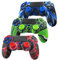 Pandaren® Silikon hülle skin für PS4 controller x 3 + thumb grip aufsätze x 6 (Tarnung rot blau grün)