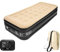 Trendi Inflatable HIGH Pillow Raised Single Flocked AIR Bed Mattress AIRBED with Built in Electric Pump