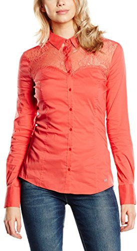 Guess LS Ludmila Shirt Camicia, Deep Pink Coral, XL Donna