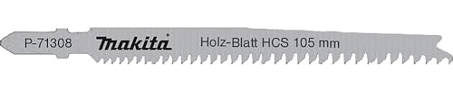 Makita P-71308-25 Stichsägeblatt HC123 HCS 25 Stück, Zähne 3-fach schräg geschliffen, ideal für sauberste und schnelle Schnitte in Holz und Kunststoff von 5 bis 60 mm Materialstärke