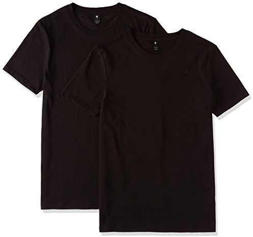 G-STAR RAW Herren Base Htr r t s/s 2-Pack, Schwarz (solid Black 8760-2757-2019), S