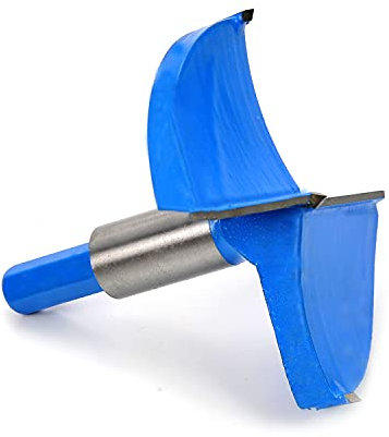 Utoolmart Forstner Bohrer mit Holzbohrung 90 mm Durchmesser Gerader Schaft Hartmetallspitze Professionelle Holzbearbeitung Lochsäge Holzschneider 80 mm Länge Blau für Scharniersperrholz 1St