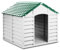 HOMEGARDEN Cuccia per Cani in PVC per Esterno Colore Grigio Chiaro con Tetto Verde