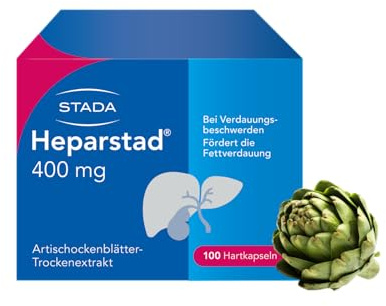 STADA Heparstad 400 mg Hartkapseln, Artischockenextrakt, 100 Stk | Apothekenpflichtig, Artischockenblätter-Trockenextrakt 400 mg, 100 Hartkapseln, ab 12 Jahren, Dosierform Kapsel