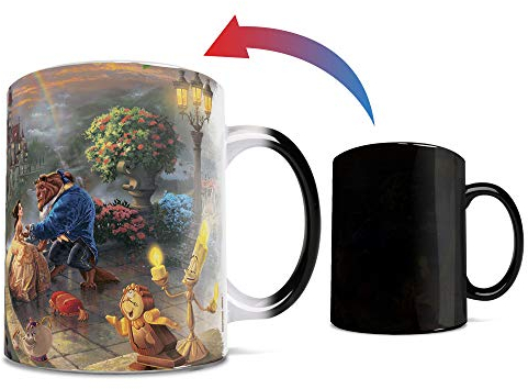 Thomas Kinkade's Beauty and the Beast Falling In Love Morphing Ceramic Mugs,11 ounces