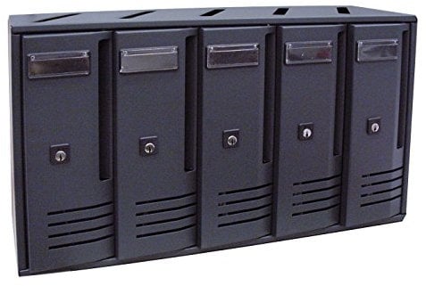 CASSETTA POSTALE CASELLARI BLOCCHIERE 5 elementi colore NERO GHISA Alubox
