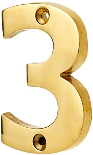 From the Anvil 83713 Numeral 3-Polished Brass