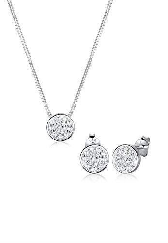 Elli Schmuckset Damen Kreis mit Zirkonia in 925 Sterling Silber