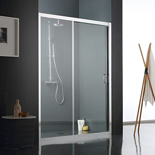 Kiamami Valentina Porte Fixe avec Porte coulissante réversible pour Douche encastrée 130 cm | Fly