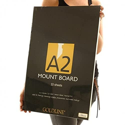 Clairefontaine GMB2/ASTDZ - Packung mit 10 Bogen Passepartouts Goldline, 1,25mm DIN A2 42x59,4cm, Vorderseite glatt und dunkle Farben sortiert, Rückseite Elfenbein, ideal für die Einrahmung, 1 Pack