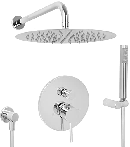 Welfenstein Unterputz Set 37-30HC13 Metall Regendusche 30cm rund Montage-Box