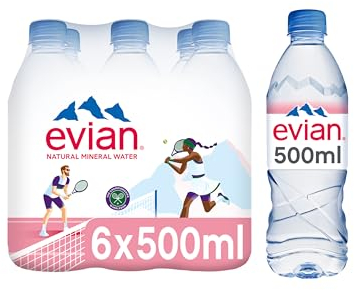 Evian Natürliches Mineralwasser, 6 x 500 ml