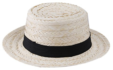 Paquete de 25 sombreros de paja para trabajo a granel, con cinta negra, sombrero de verano, escuela, baile, espectáculo, accesorio de vestido de fantasía