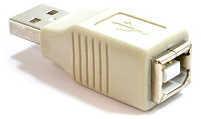 kenable USB 2.0 Adapter USB A Male Plug to B Female Socket Grey